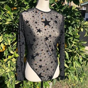 Nasty Gal Collection sheer sizzle star body suit
